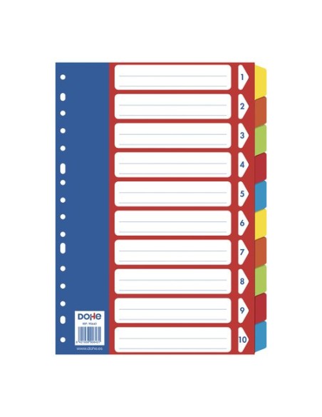 SEPARADORES DOHE CARTON COLORES Fº 10 ps